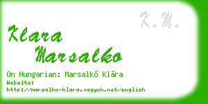 klara marsalko business card